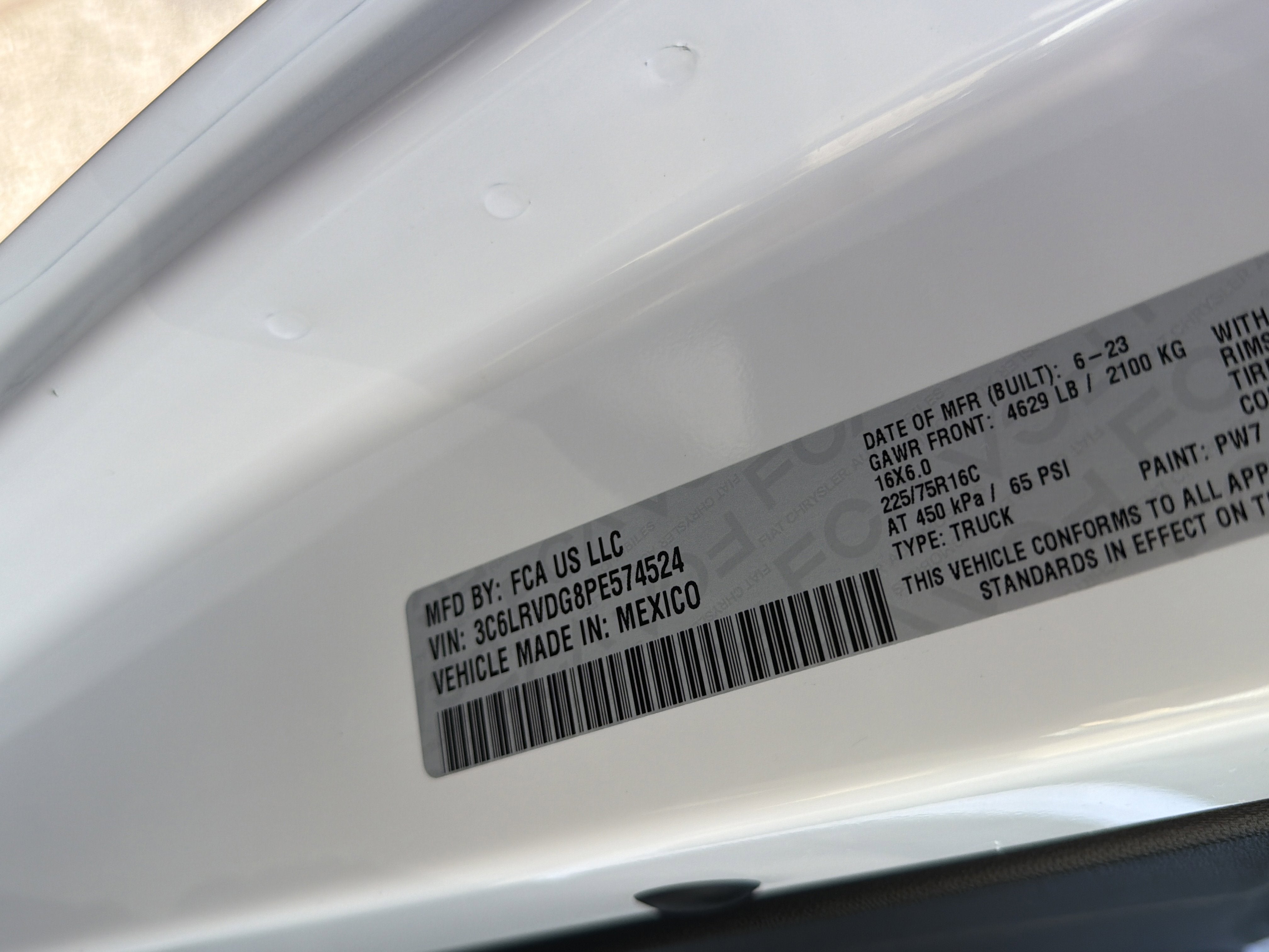 2023 RAM ProMaster Cargo Van 2500 High Roof 159 WB