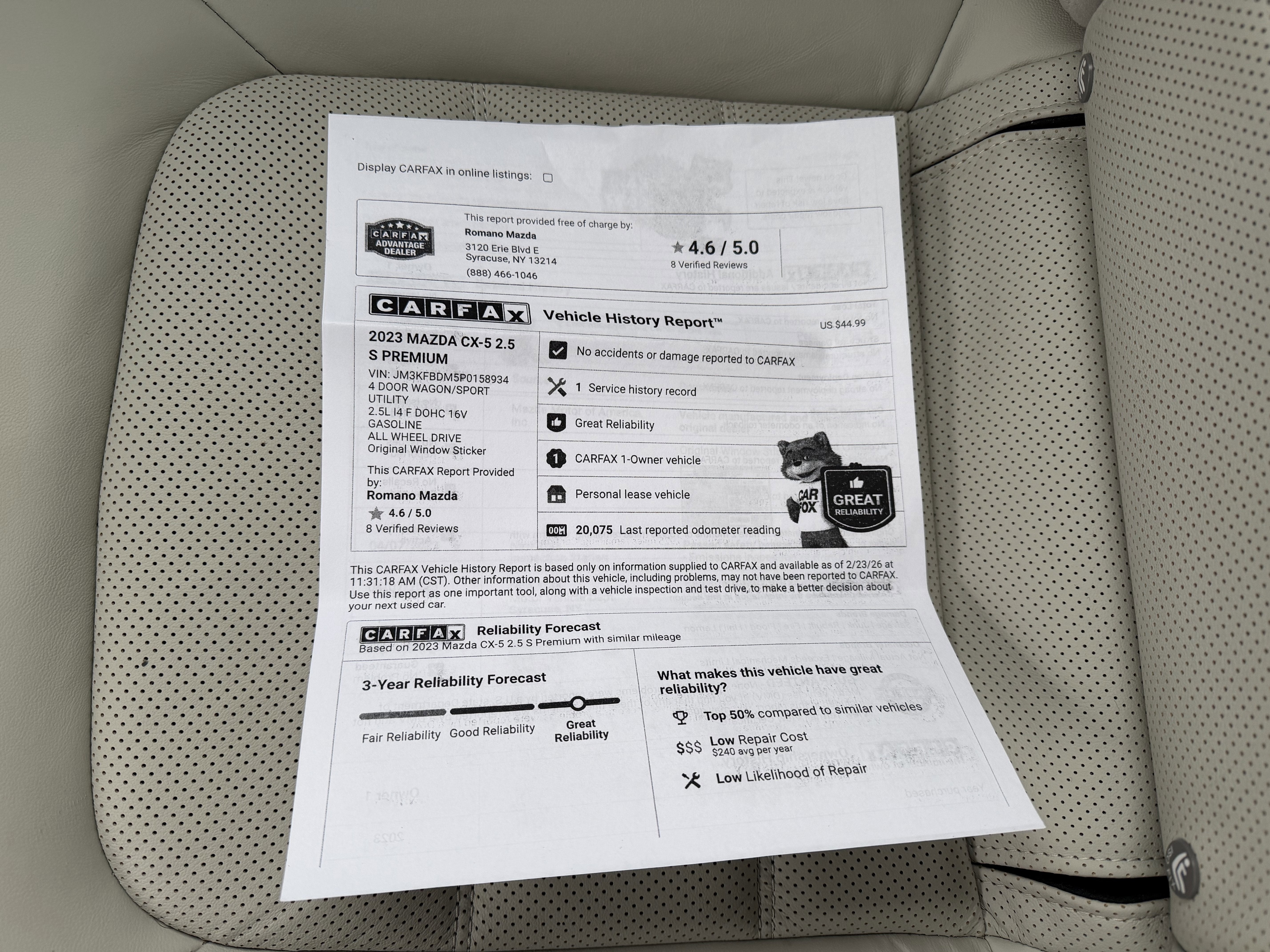 2023 Mazda Mazda CX-5 2.5 S Premium Package AWD