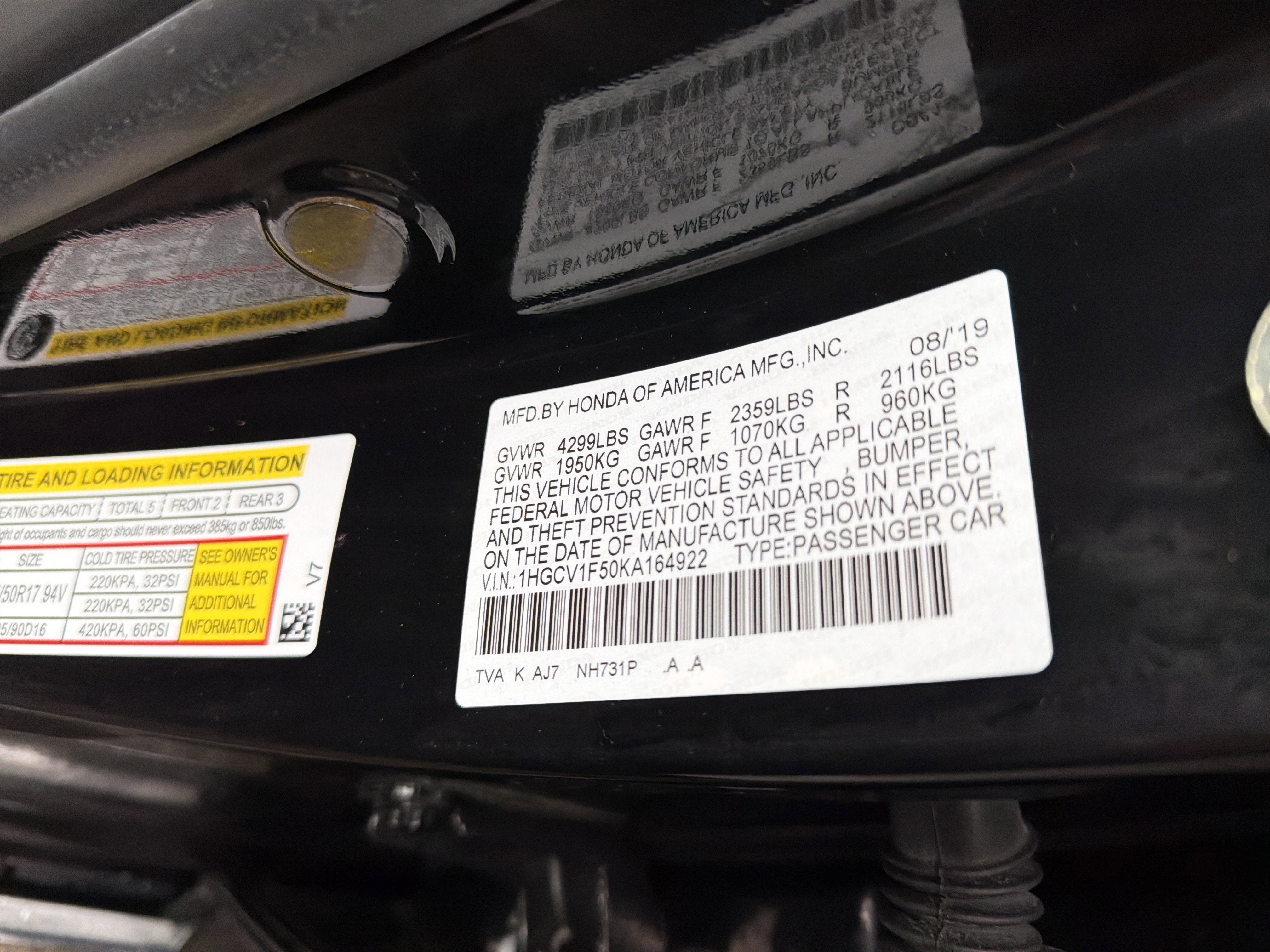 2019 Honda Accord Sedan EX-L 1.5T