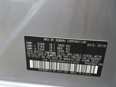 2018 Subaru Impreza 2.0i 5-door CVT