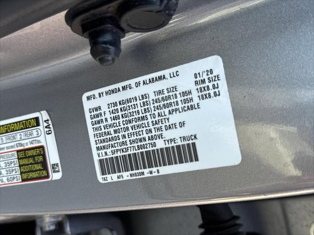 2020 Honda Ridgeline RTL-E