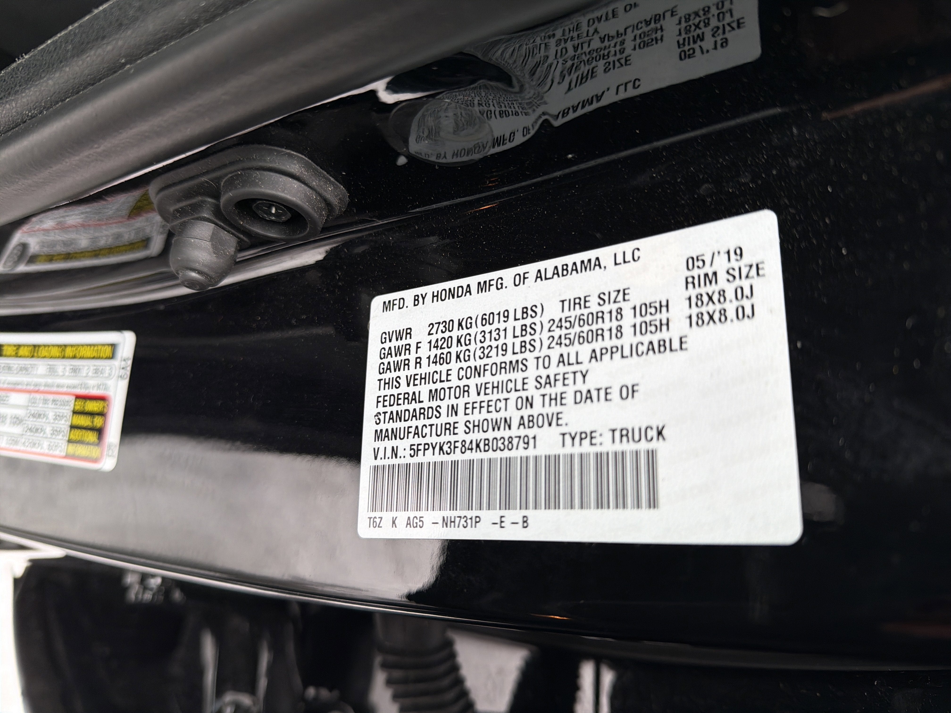 2019 Honda Ridgeline Black Edition