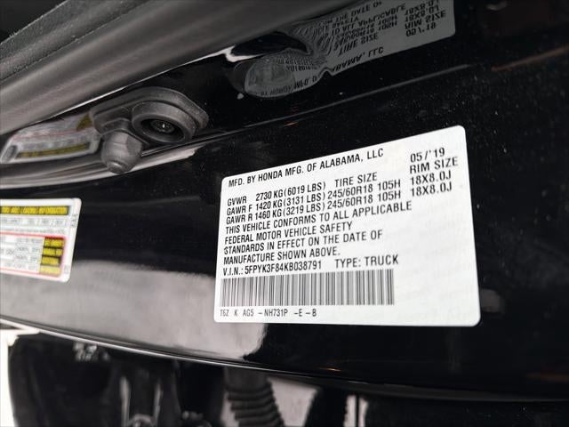 2019 Honda Ridgeline Black Edition