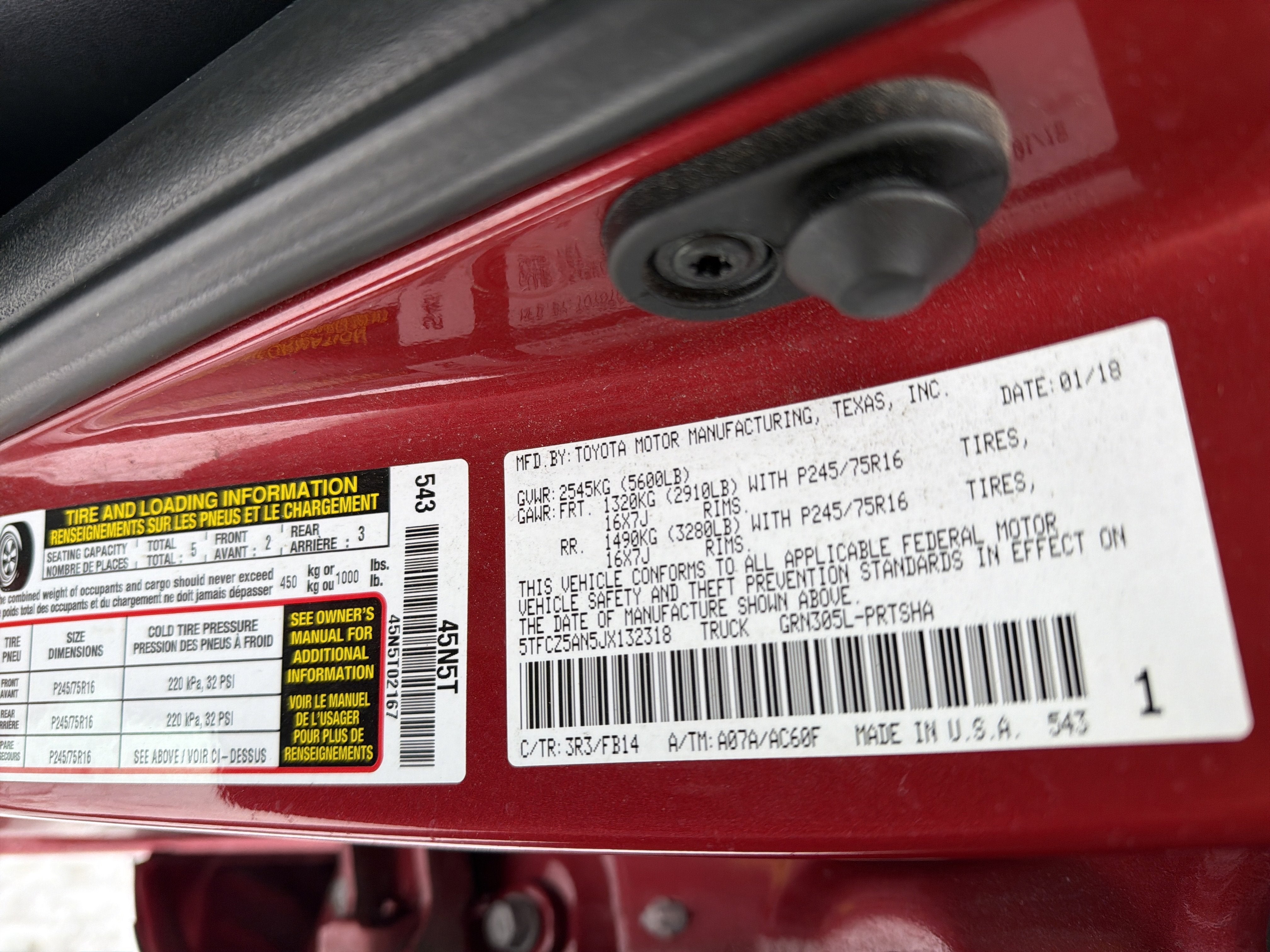 2018 Toyota Tacoma SR