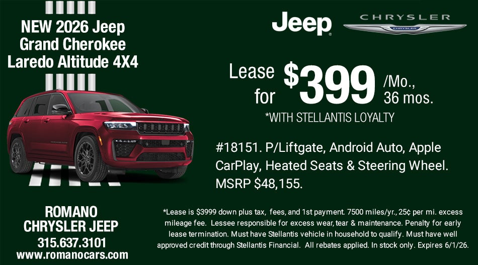 New 2026 Jeep Grand Cherokee Laredo Altitude 4X4