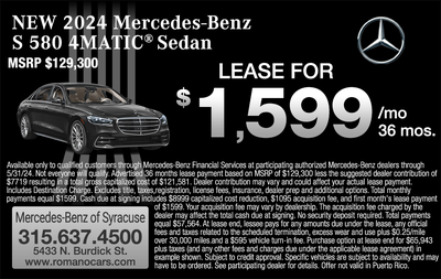 New 2024 Mercedes-Benz S 580 4MATIC Sedan