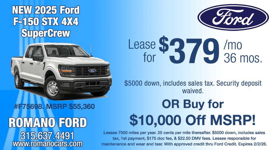 New 2025 Ford F-150 STX 4X4 SuperCrew