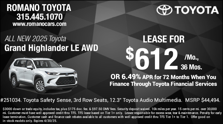 New 2025 Toyota Grand Highlander LE AWD | Romano Auto Dealerships ...