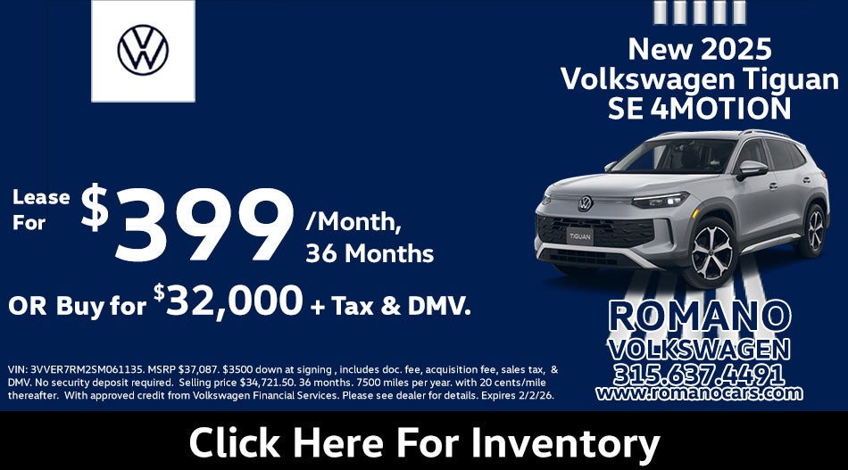 New 2025 Volkswagen Tiguan SE 4MOTION