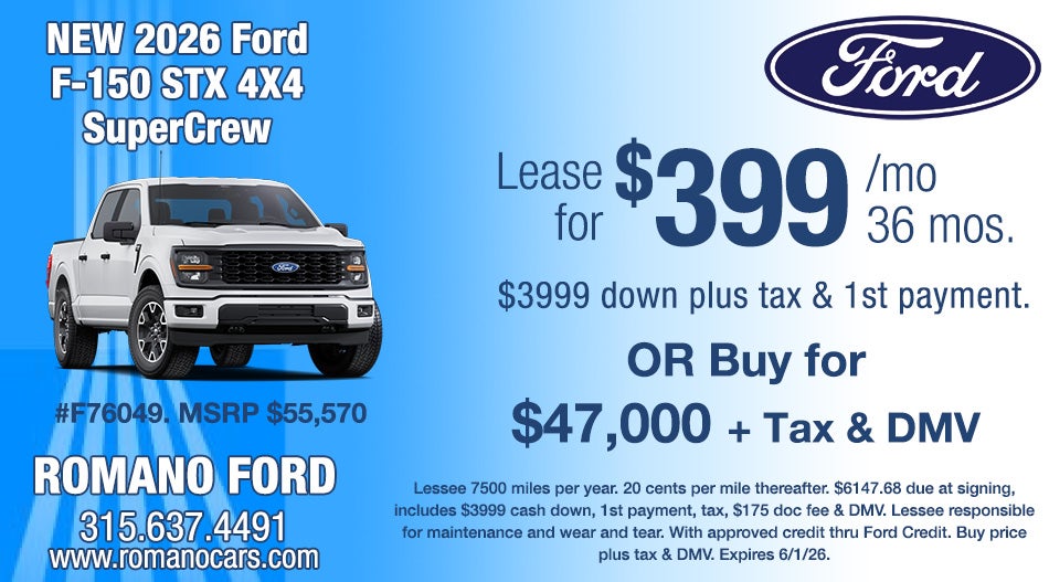 New 2026 Ford F-150 STX 4X4 SuperCrew