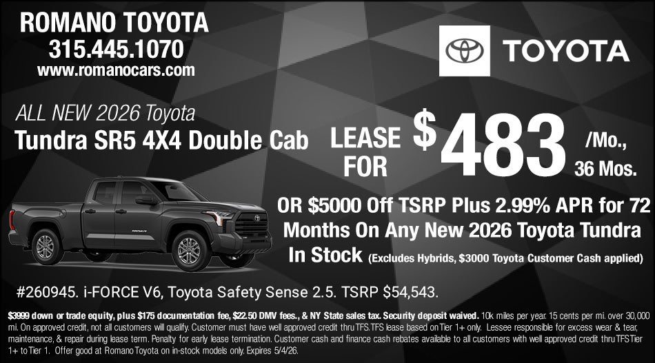 New 2026 Toyota Tundra SR5 4X4 Double Cab